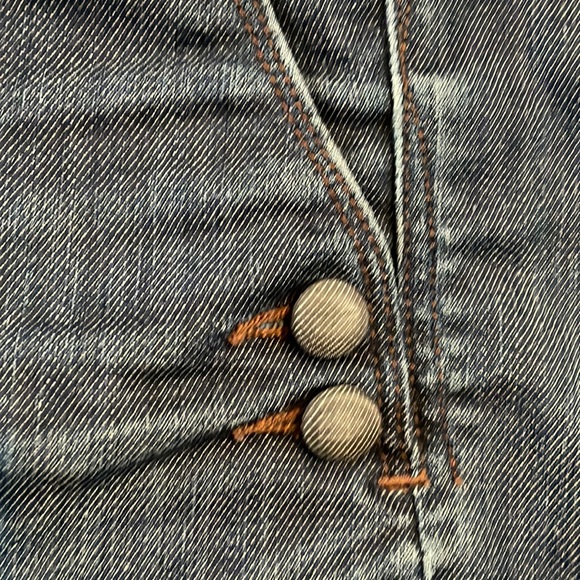 Found Denim mini skirt, distressed, raw hem. Small - Picture 4 of 8